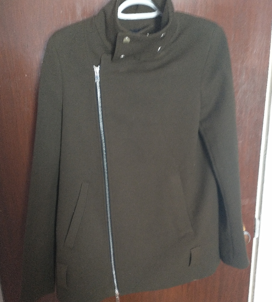 Zara Army Green Women's Side Zip Up Jacket